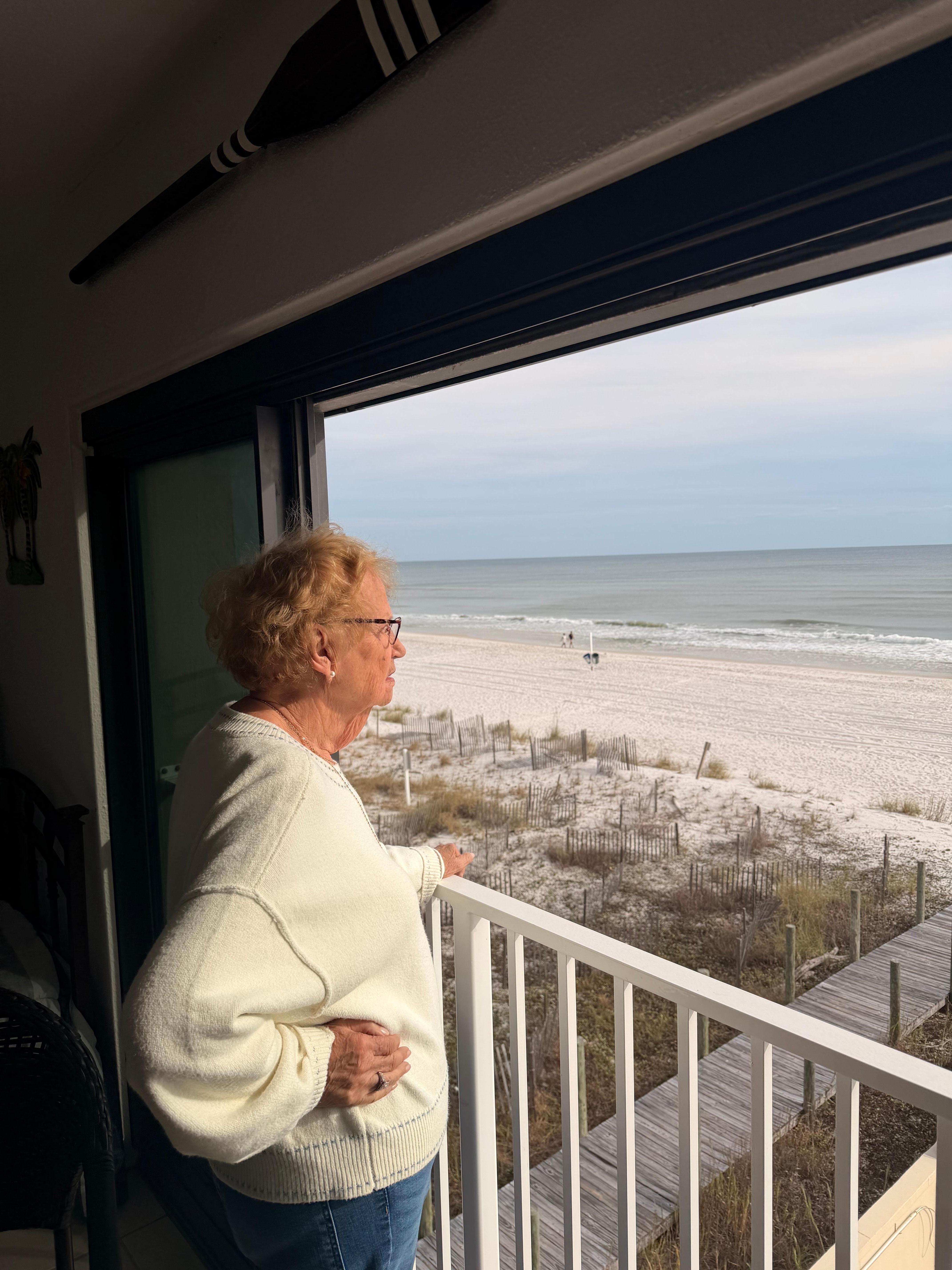 My mom in her happy place 