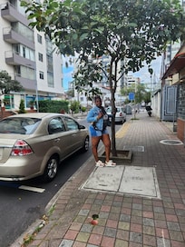 Infront of hotel