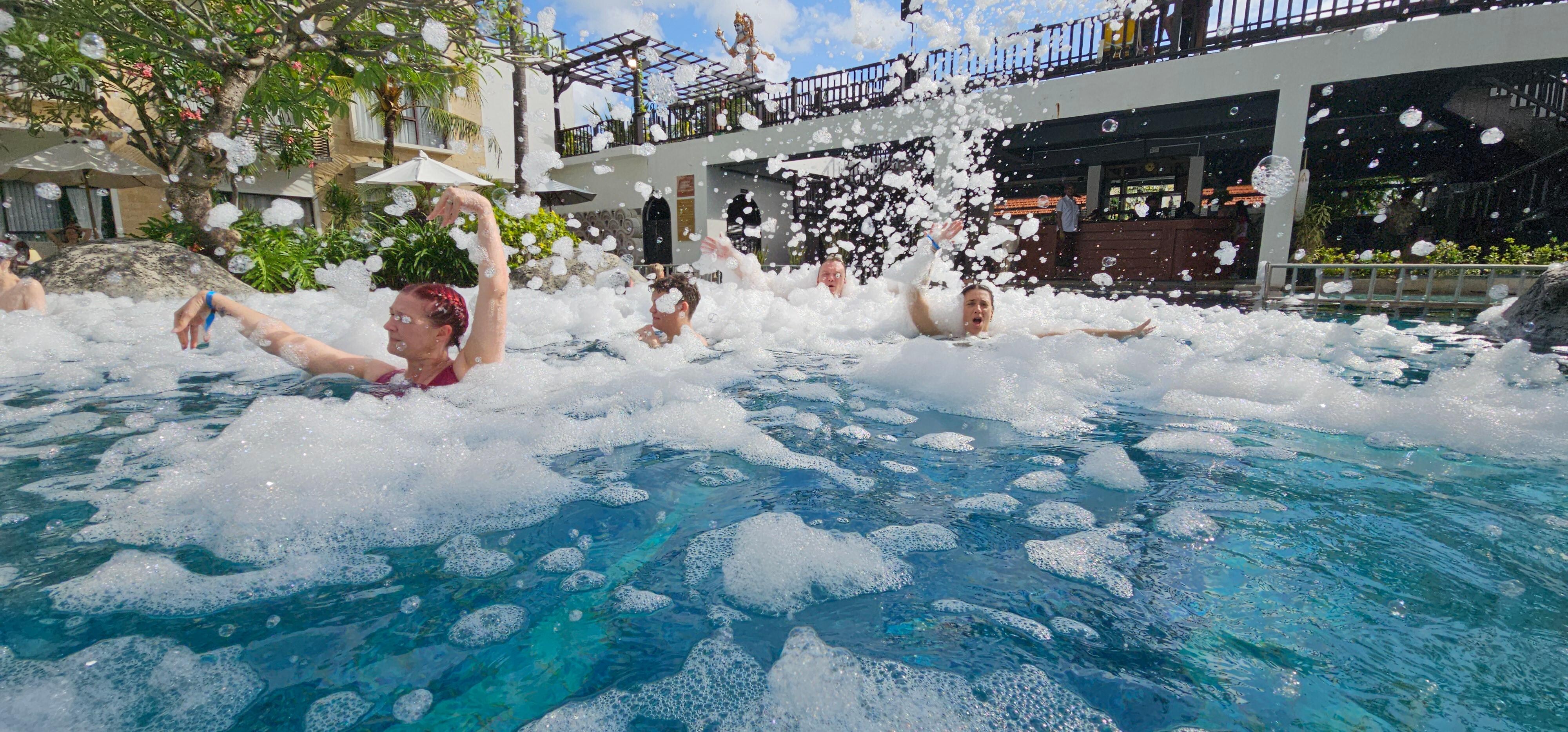 Foam pool party.