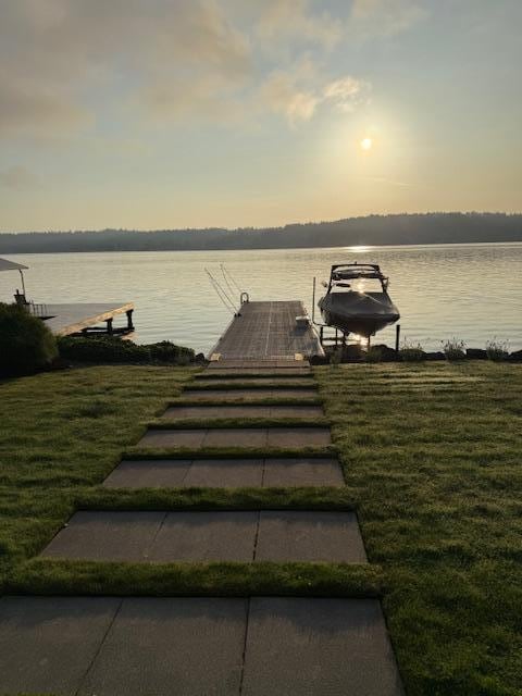 Sunrise view from the lawn. 