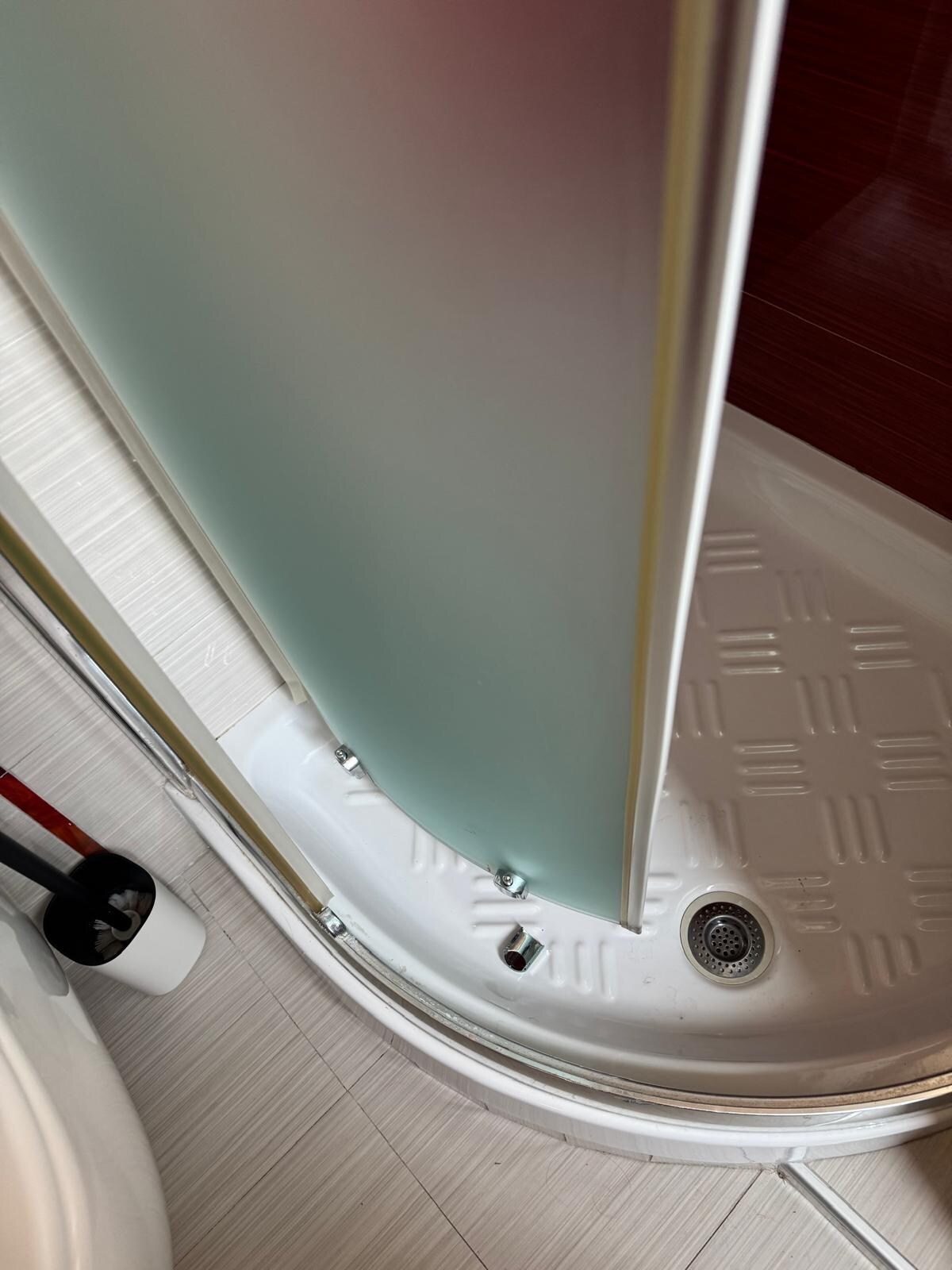 Broken shower door