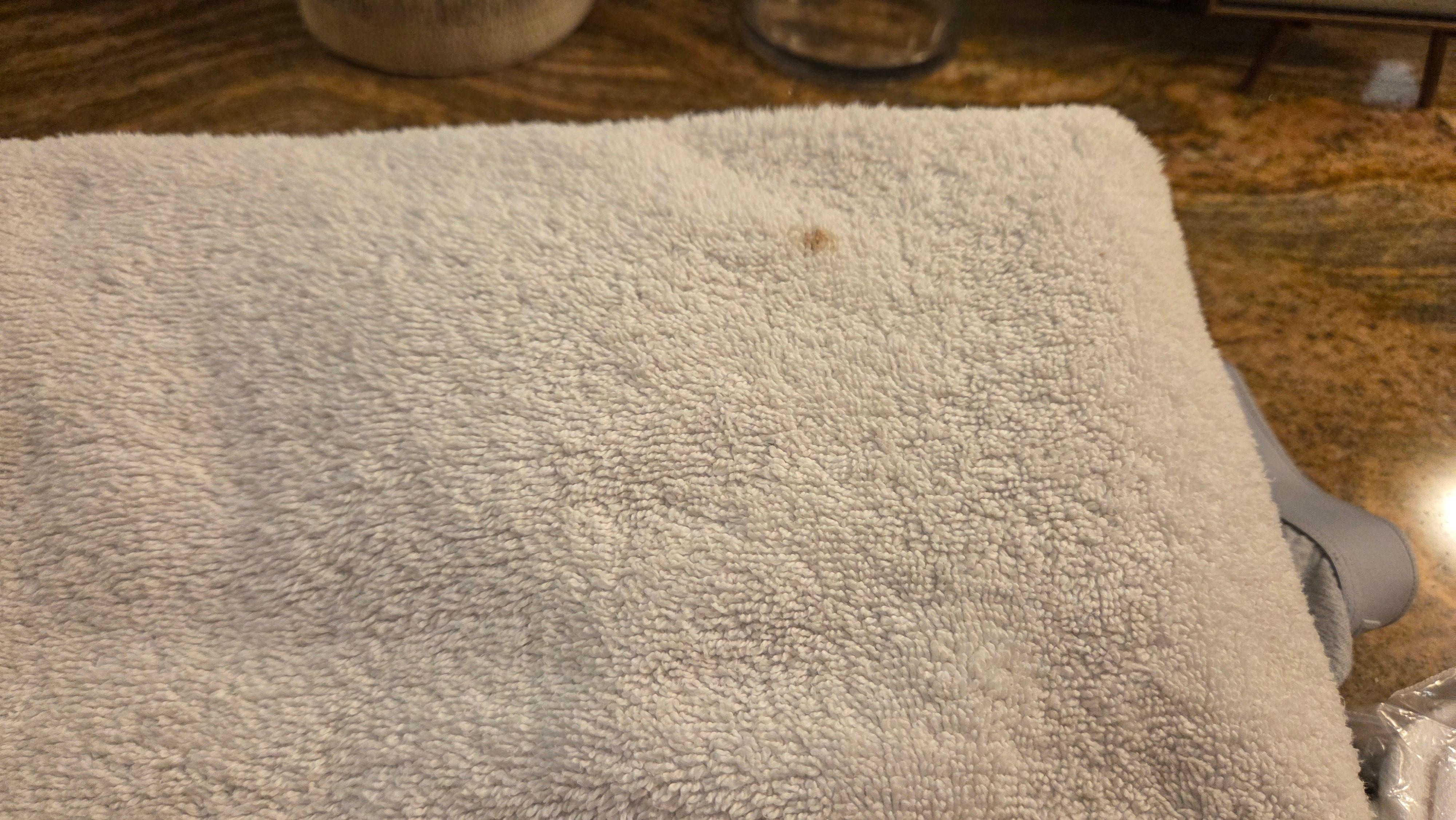 A few of the towels had stains. Had to dig through the pile for one that wasn't stained.