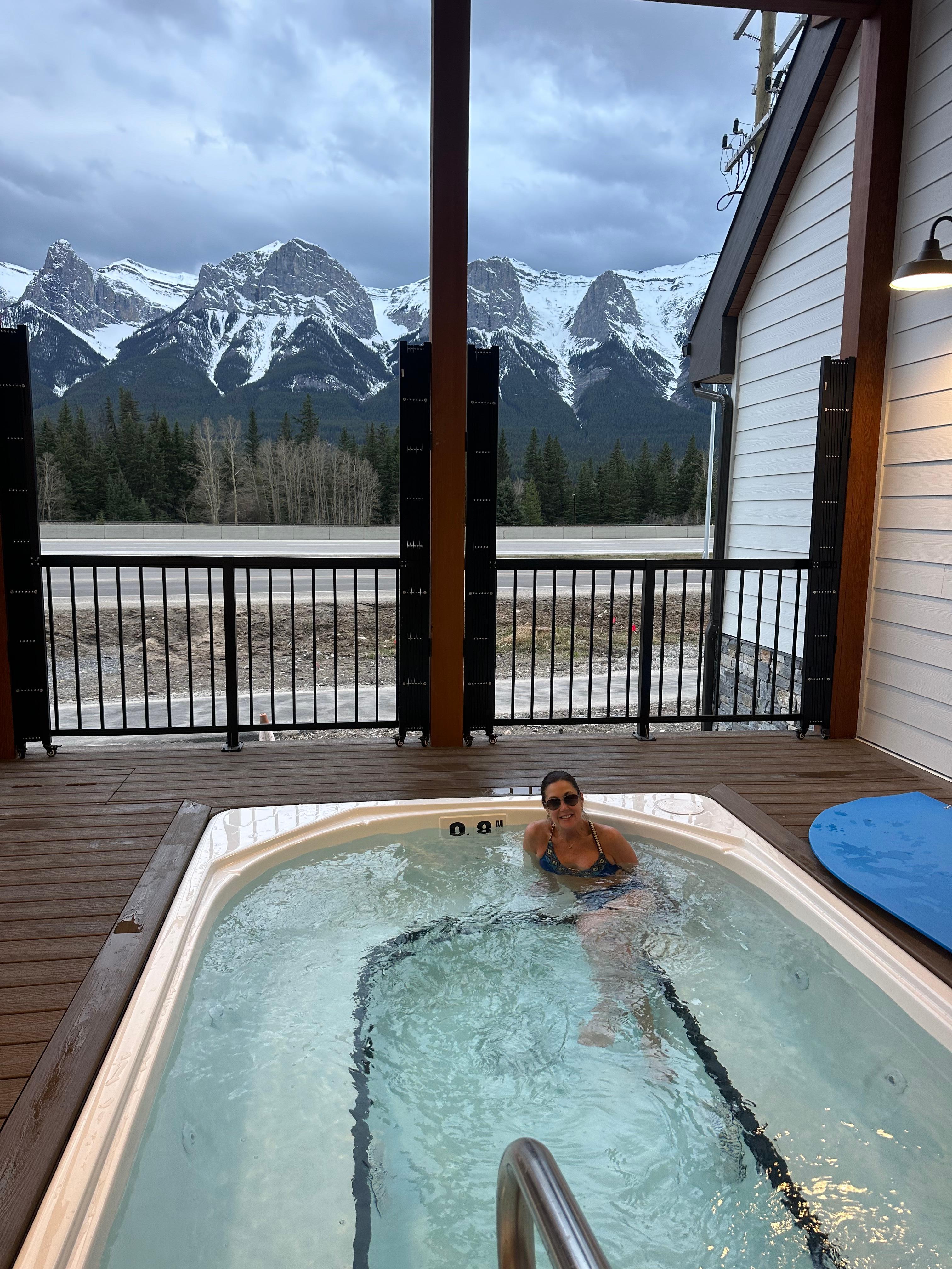 Me in the hot tub after a fun day on the slopes 