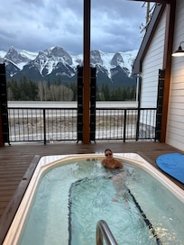 Me in the hot tub after a fun day on the slopes