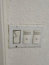 Cracked light switch fixtures