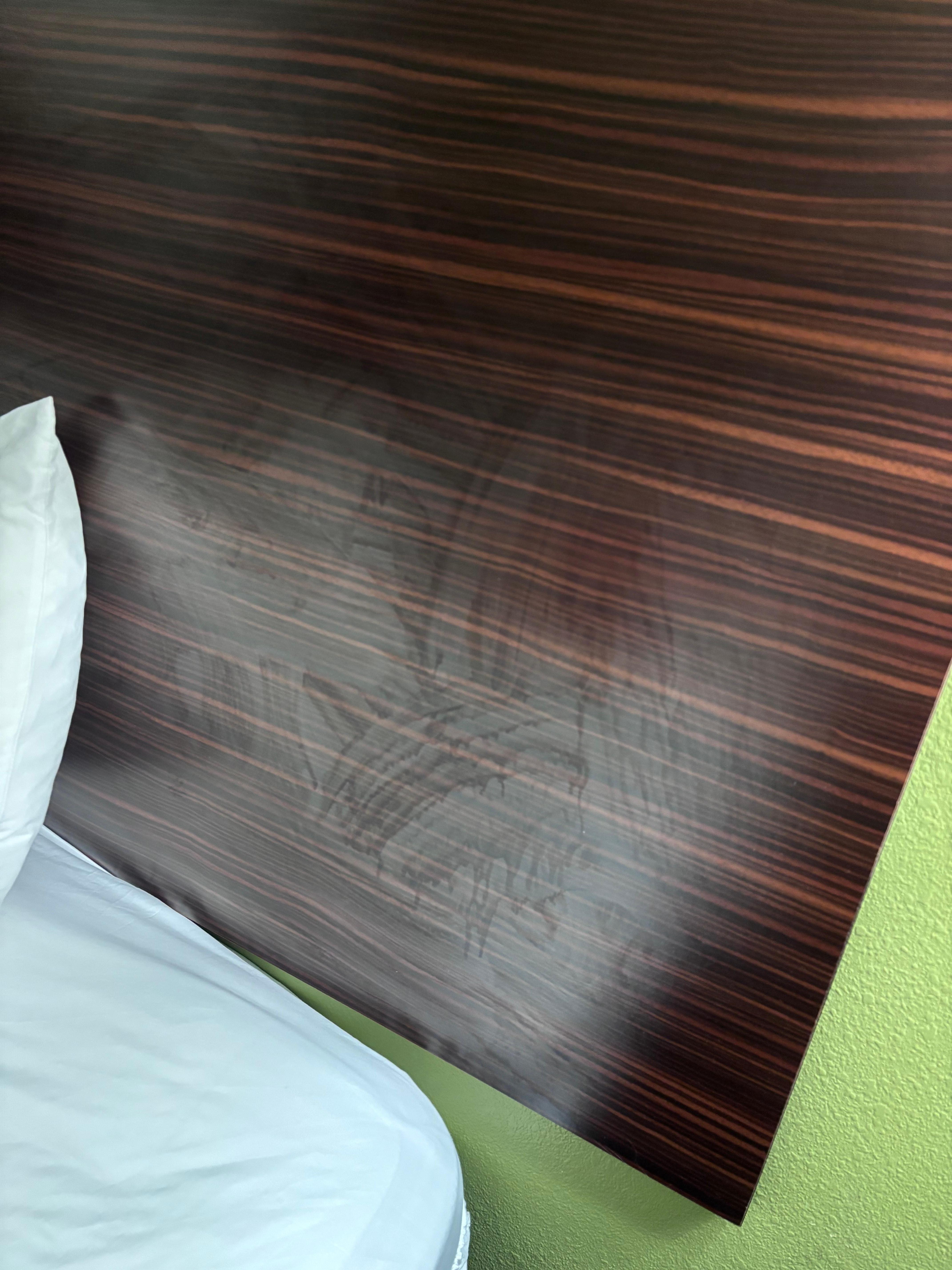Dirty headboard.