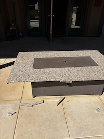 The patio hearth was broken.
