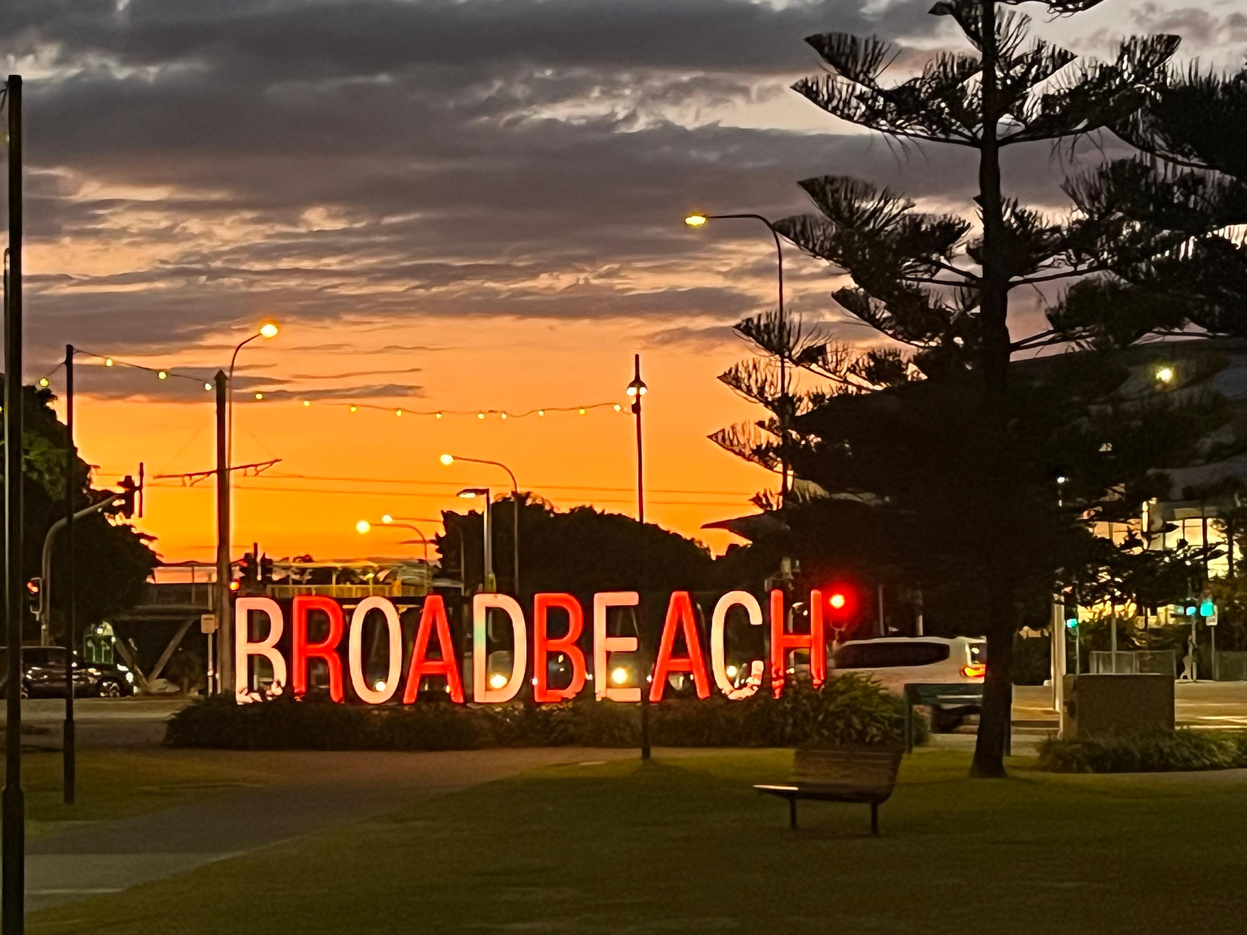 Sunset across the street 