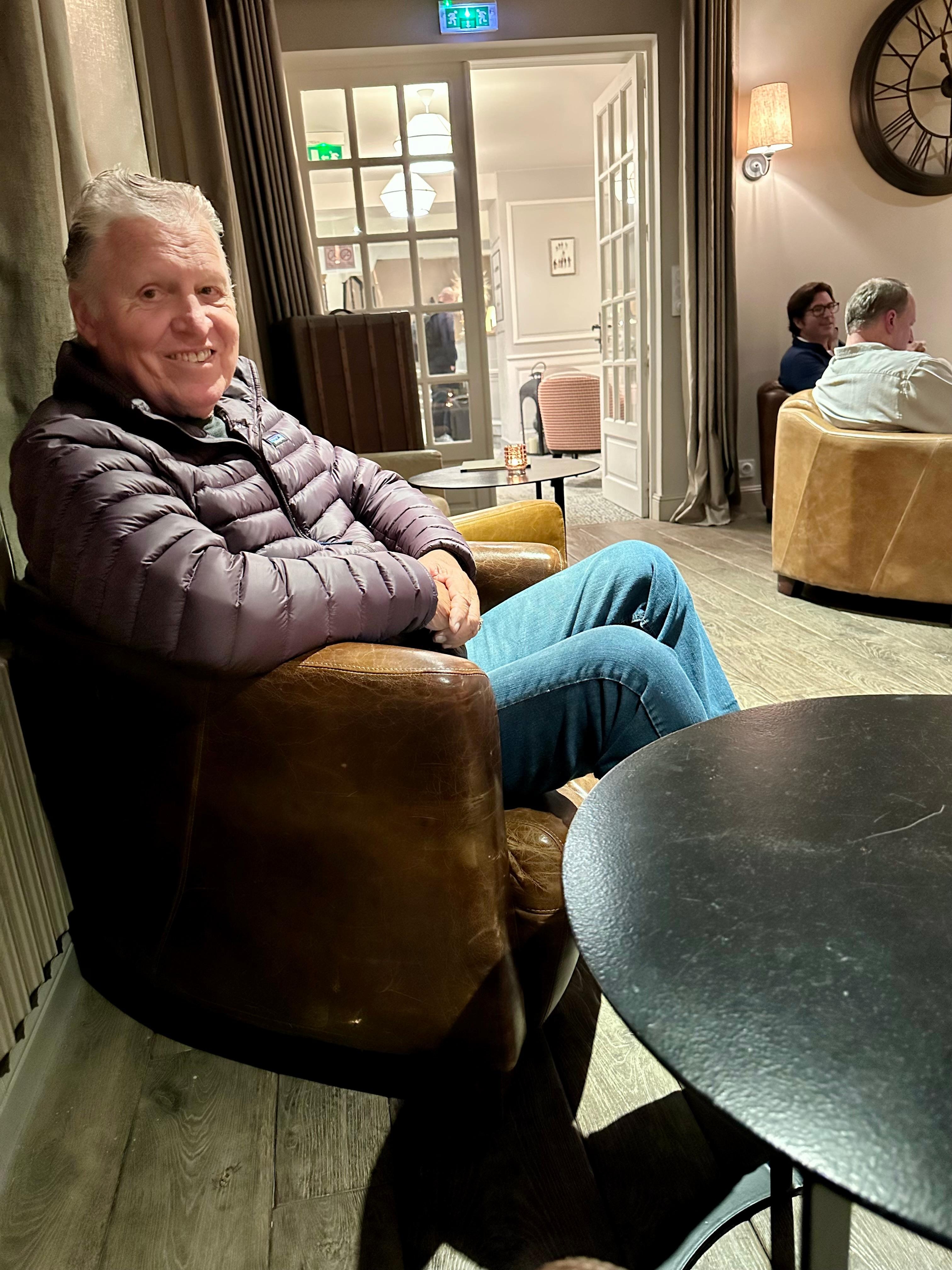 Having a beer in the bar area