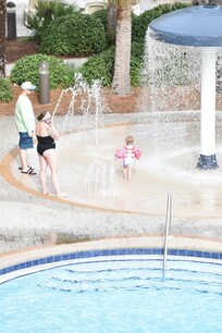The mushroom and splashpad was fun for my granddaughter