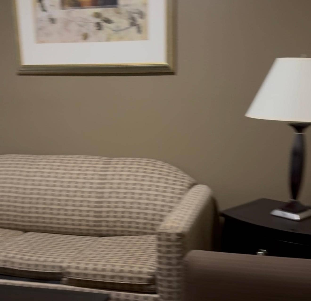 Sitting area, couch turns into full size bed