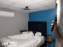 No windows in any of the room and no answer from host for reimbursement, since we had to relocate due to massive and power outage and never slept in his house. You could see my husband holding up a flashlight to take the pictures.