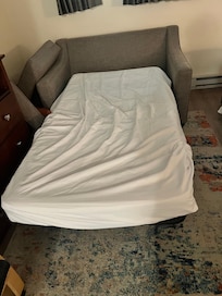 No top sheet or blanket provided, they could not get us one and we had to buy a comforter
