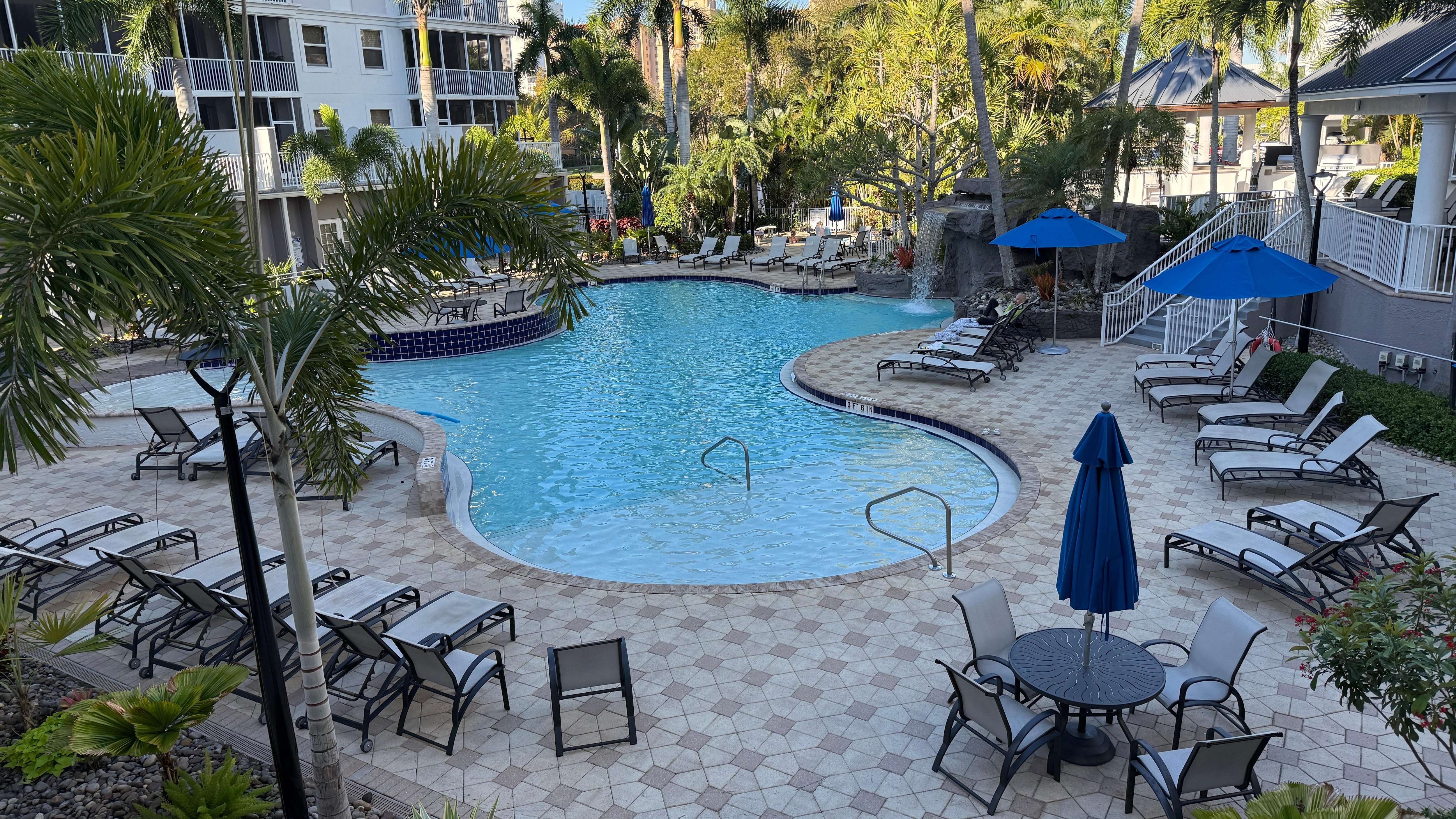 View of pool from private patio
