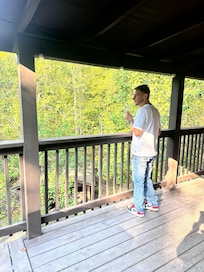 Surrounded by trees.