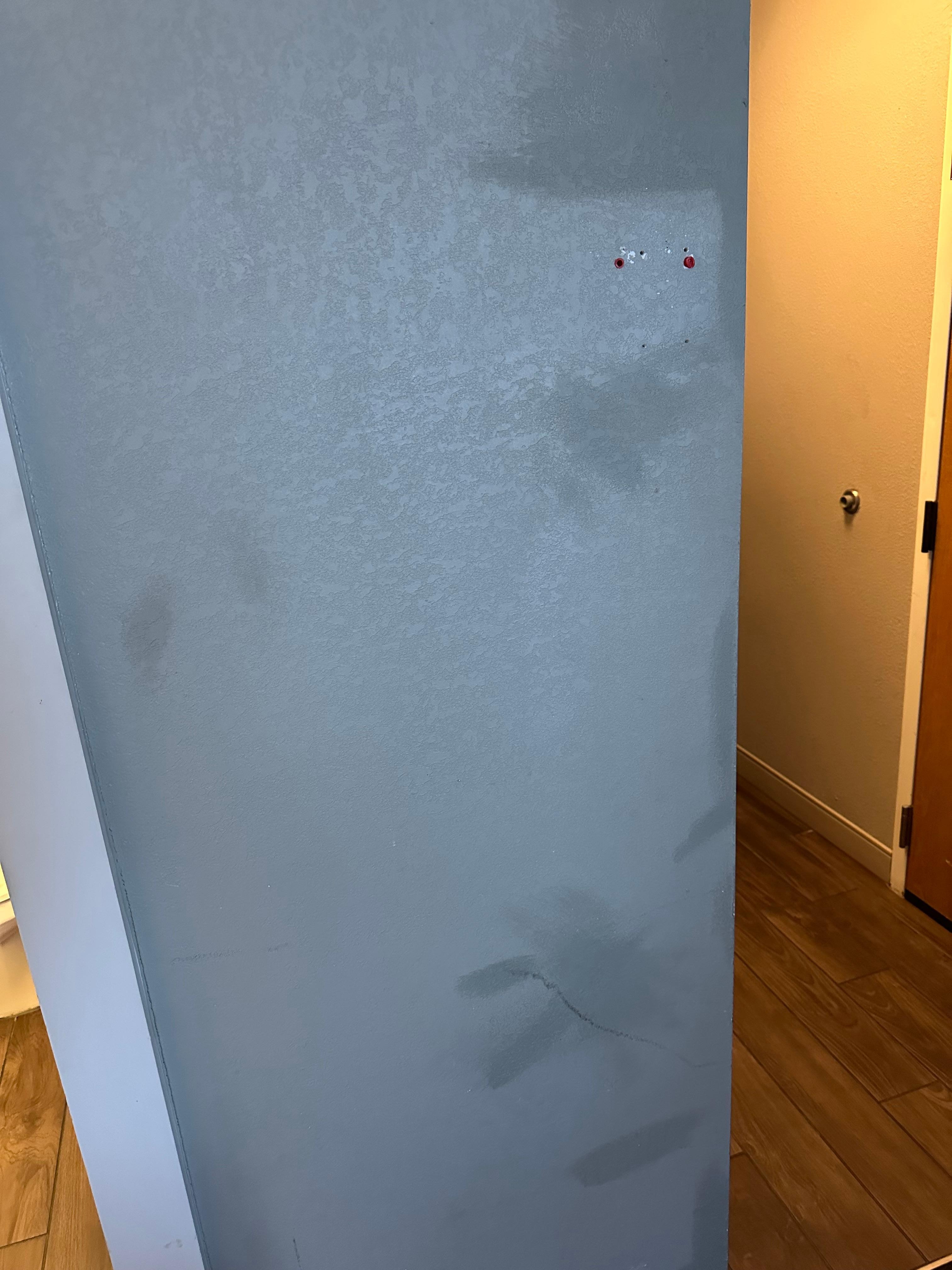 Close up of the work in progress wall