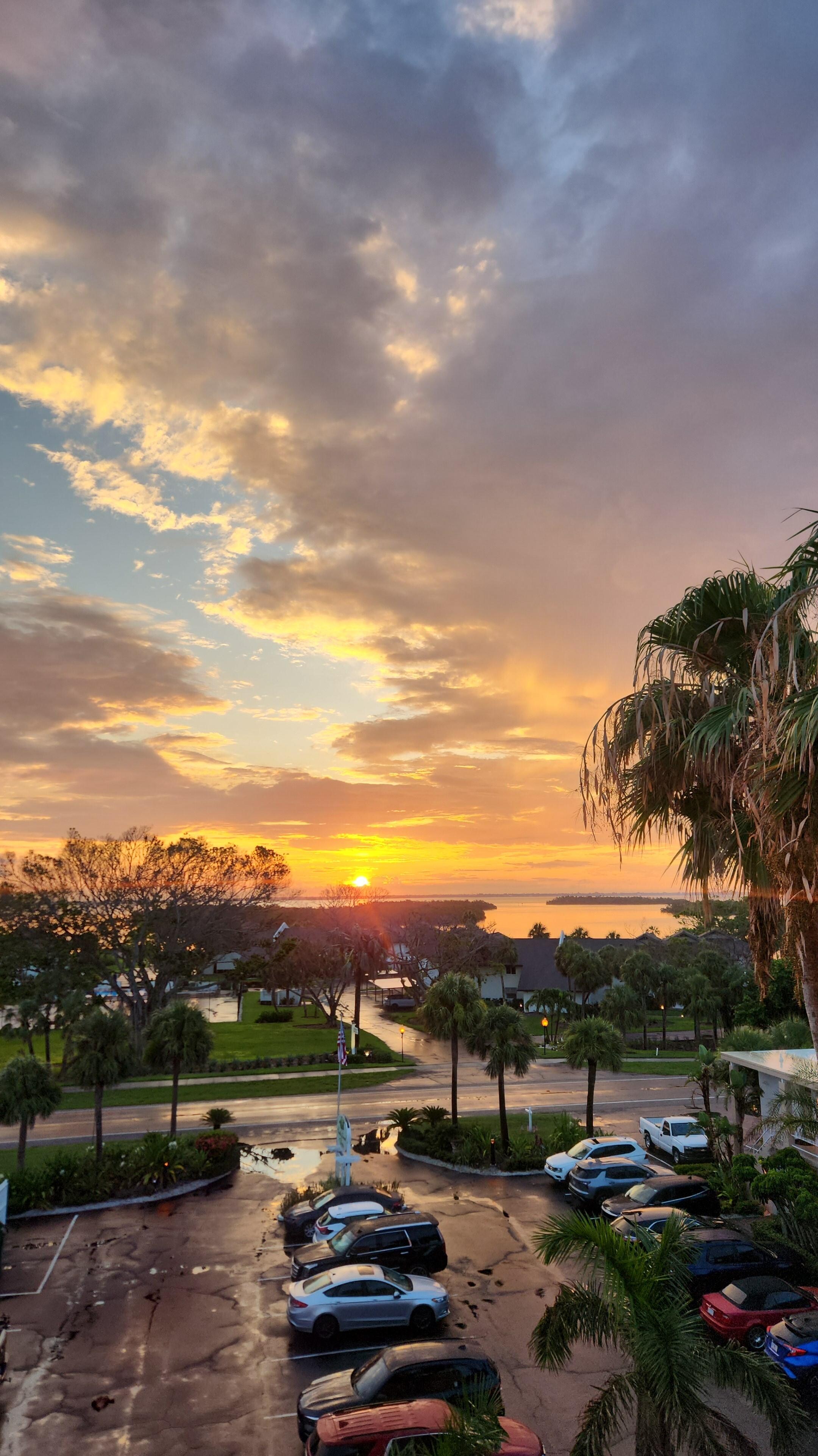 View facing the Bay from walkway to the elevator. (Sunrise)