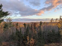 Sunset looking at the lake from the deck.