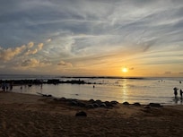 Turtles at sunrise on Poipu beach