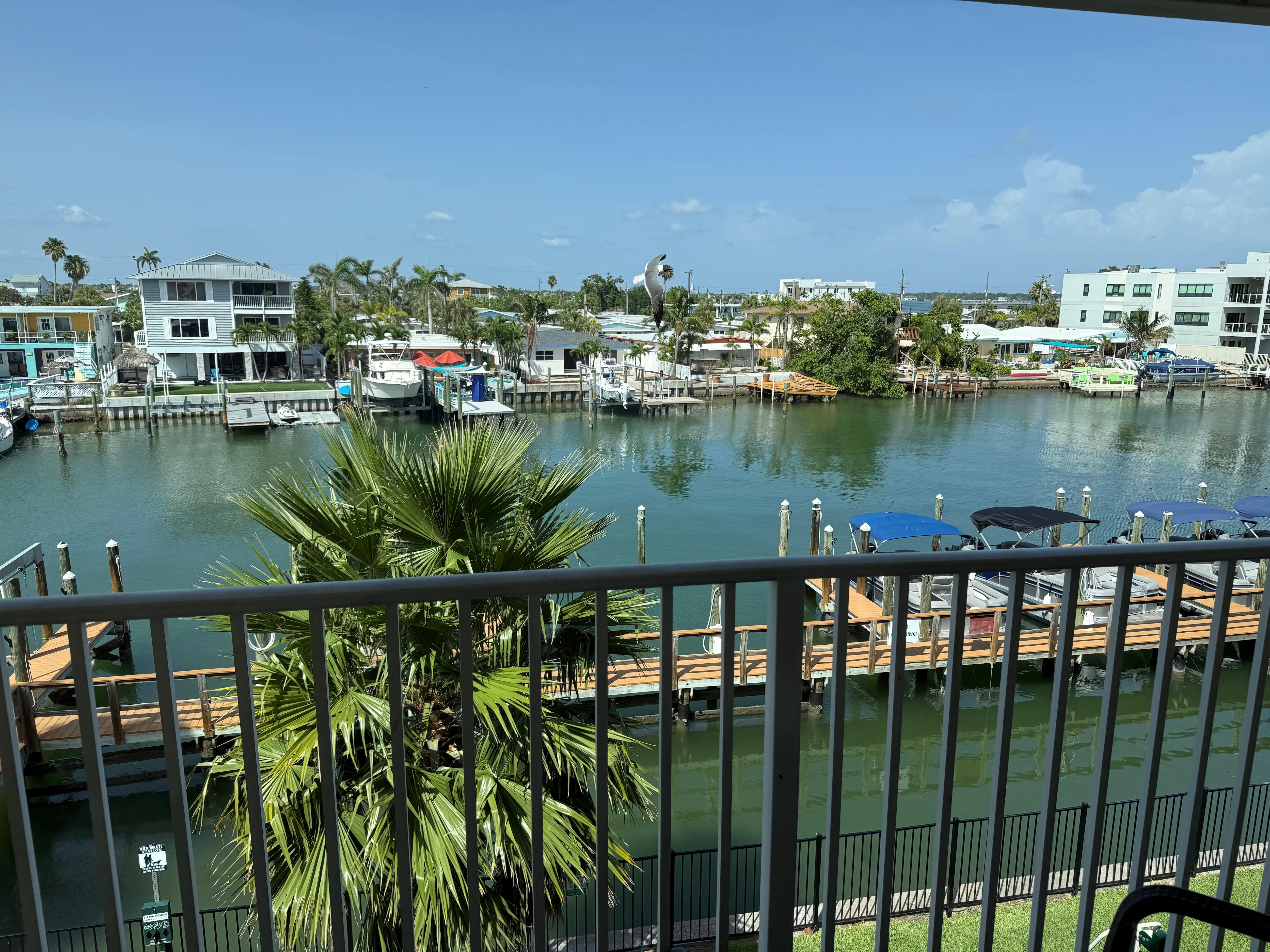 Looking out room on marina side