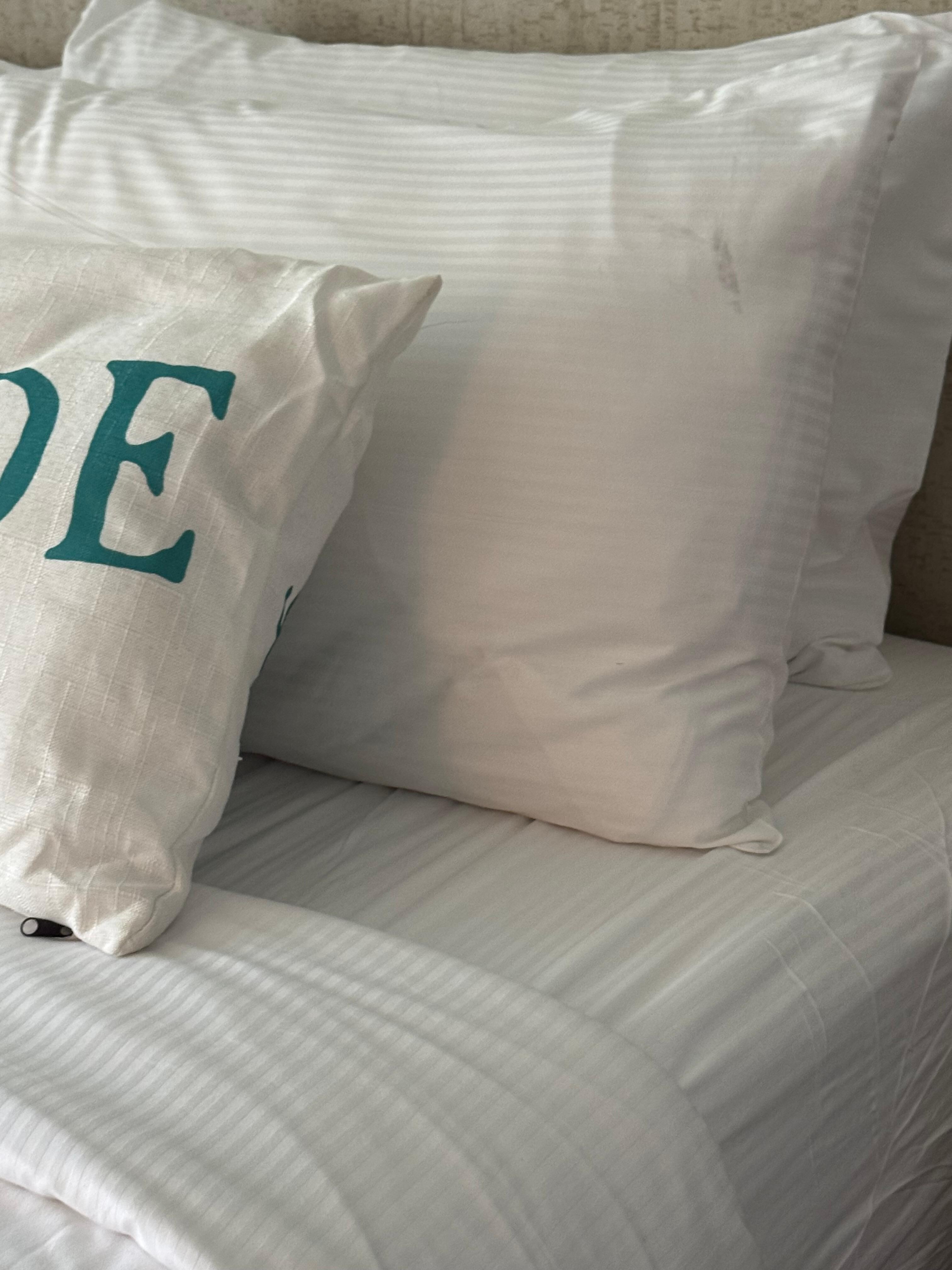 Pillow case stained.