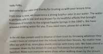 Letter from owner