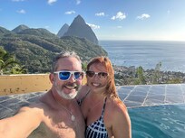 Lounging around the infinity pool.
