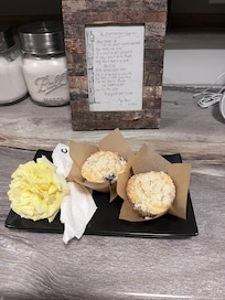 Blueberry Muffins for breakfast on our last morning.