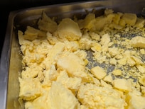Hard scrambled eggs, burnt ham, next day burnt sausage. No, fruit or yogurt. Had to ask for milk