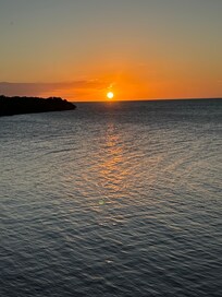 The perfect sunset from our balcony.