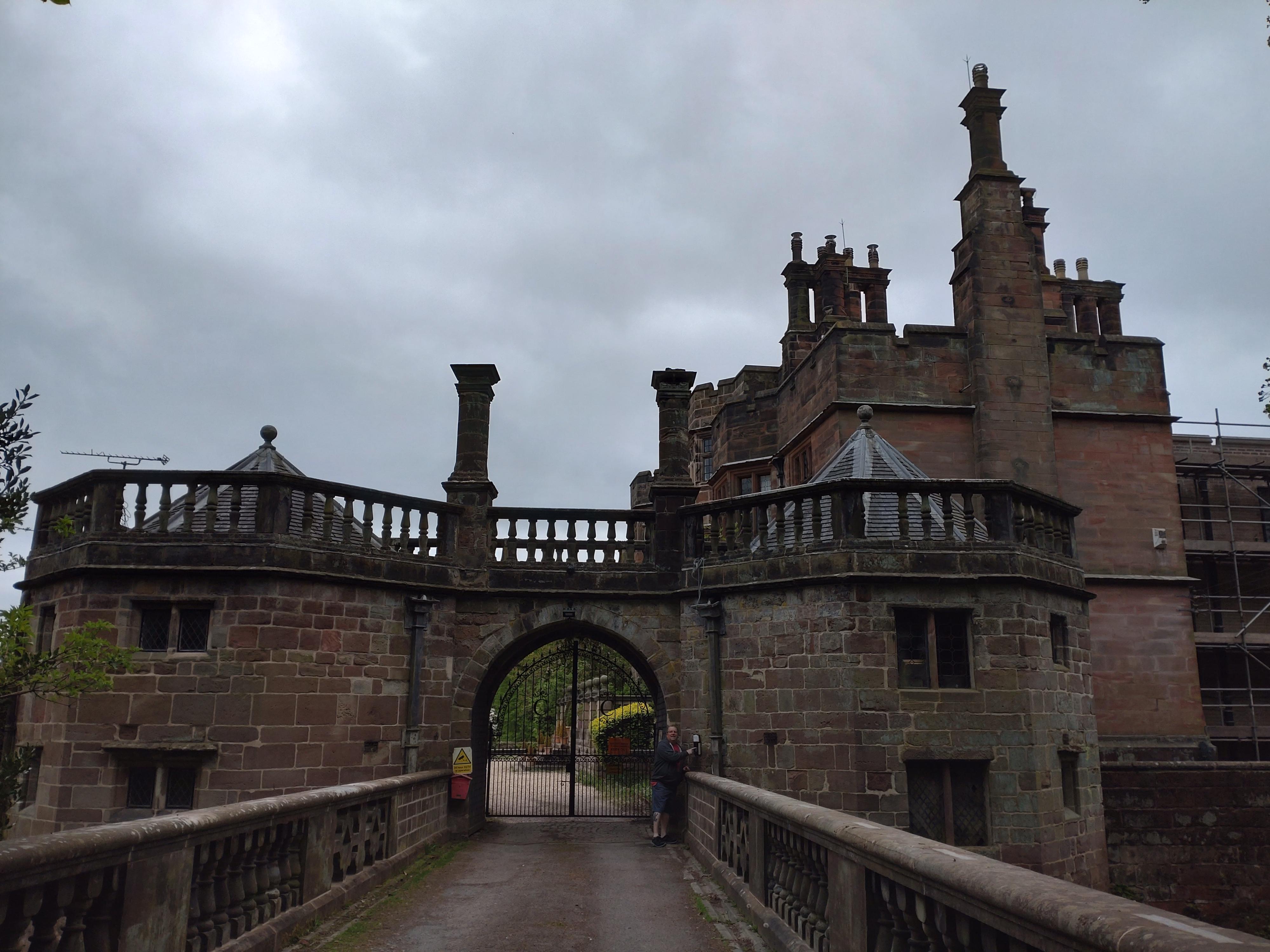 Turret, castle, and drawbridge