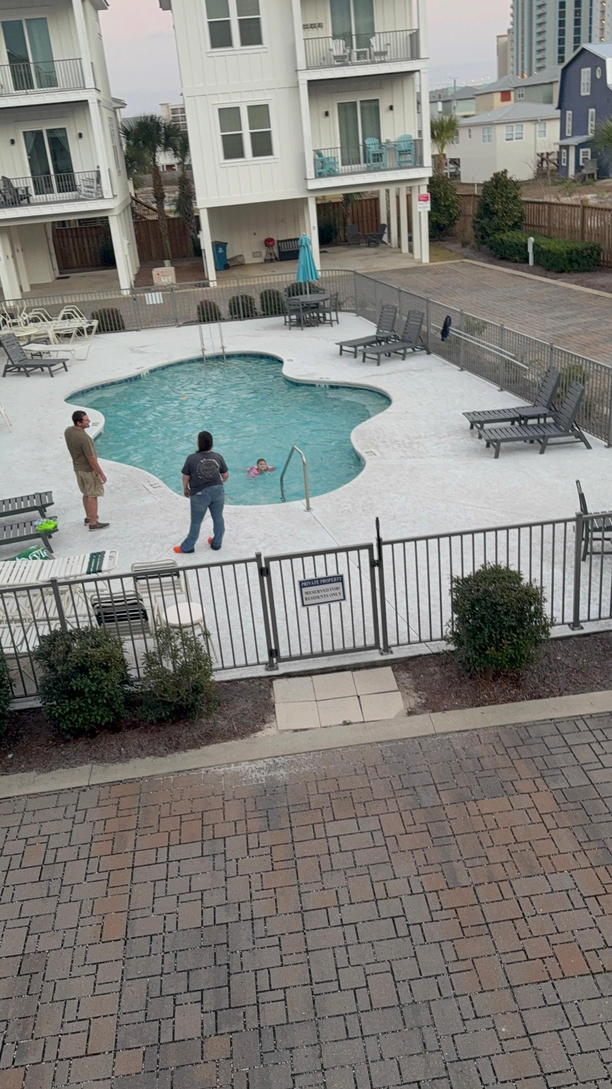 Pool from our balcony 