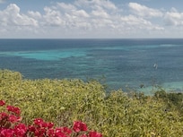 House view, colorful water!