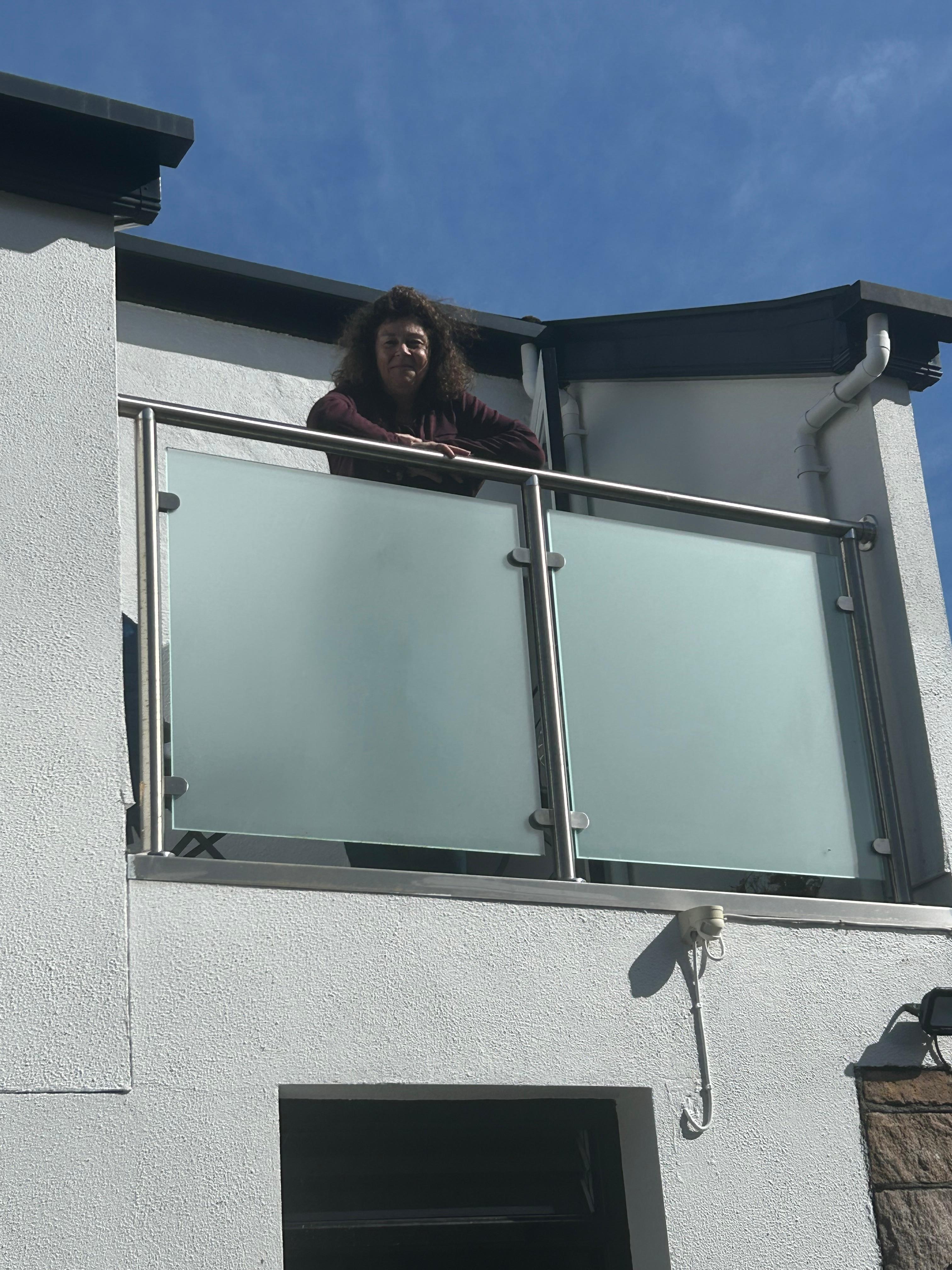 The small balcony on the 2nd floor.  So cute.