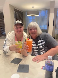 Evening drink at the bar and grill area