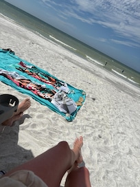 Right on the beach from the rental unit, was so beautiful.