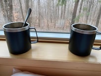 Watching it snow while having coffee