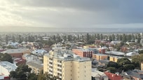 City view on a wet winter’s morning