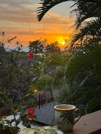 Coffee and sunrise from the deck