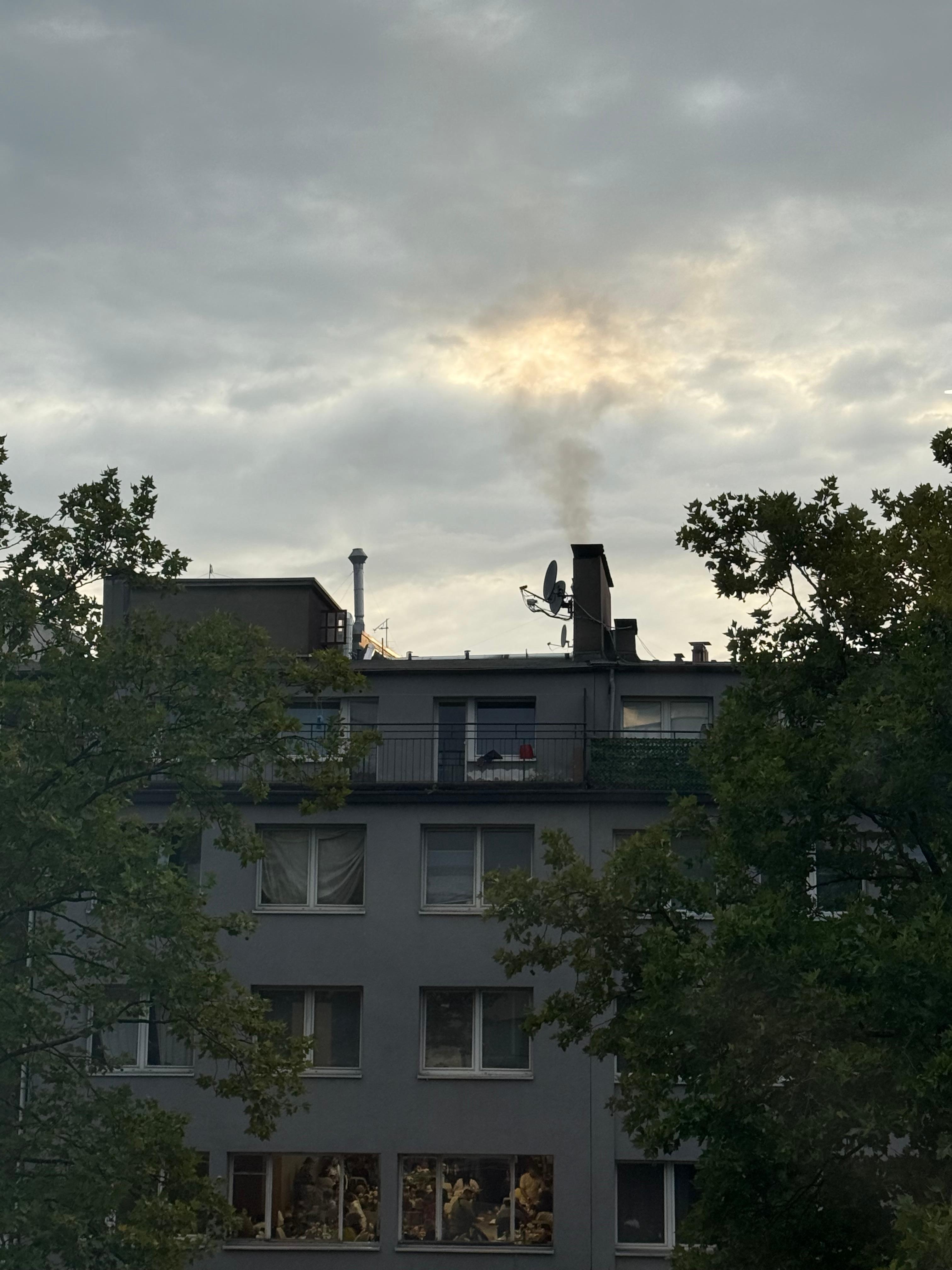 Qualmender Kamin  des Restaurant 