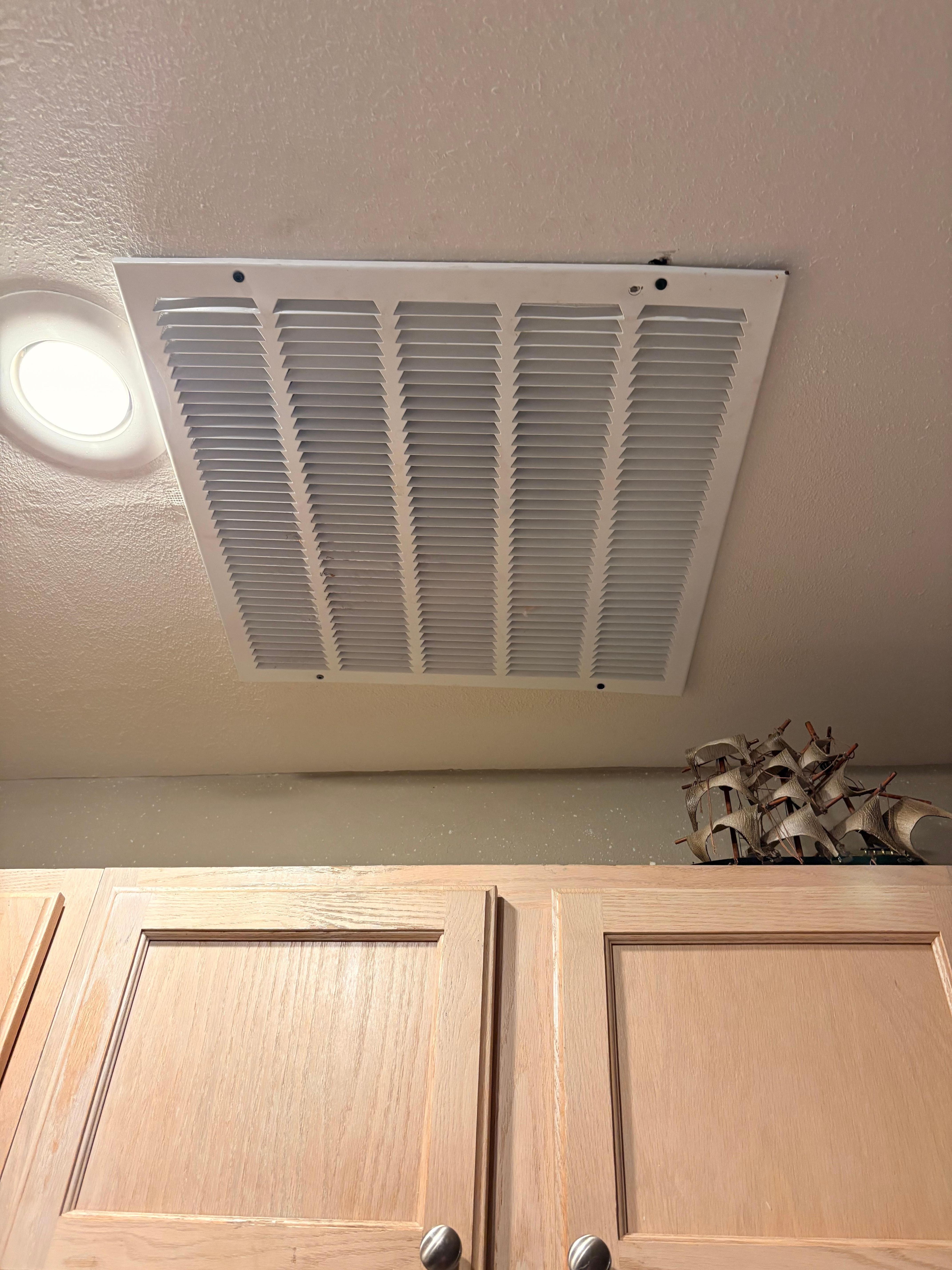 Leaking from the shower above into the kitchen sink