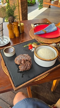 Ribeye steak and rice