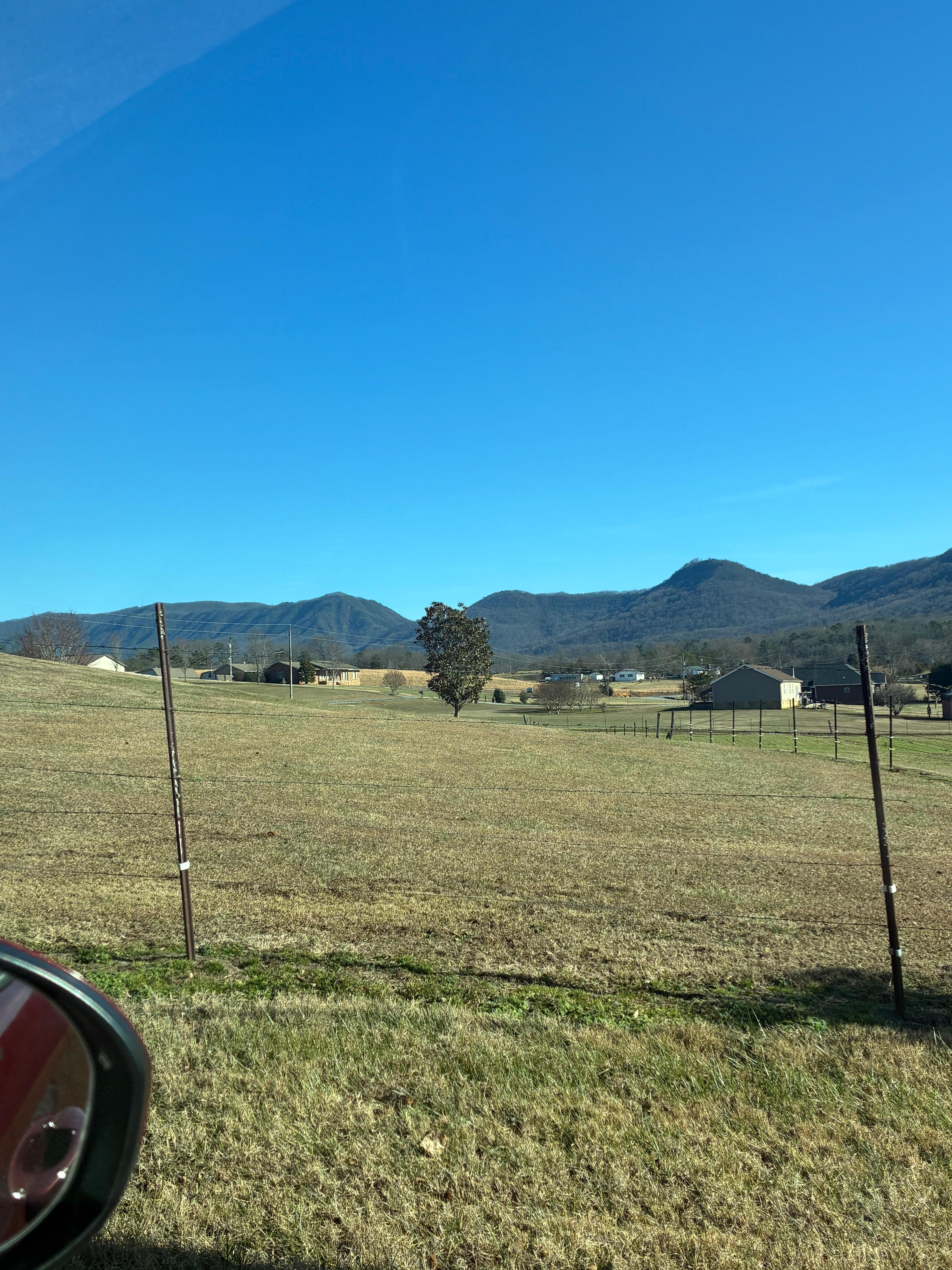 Open beautiful fields around you .  Keep an eye out you may see deer like we did 😊