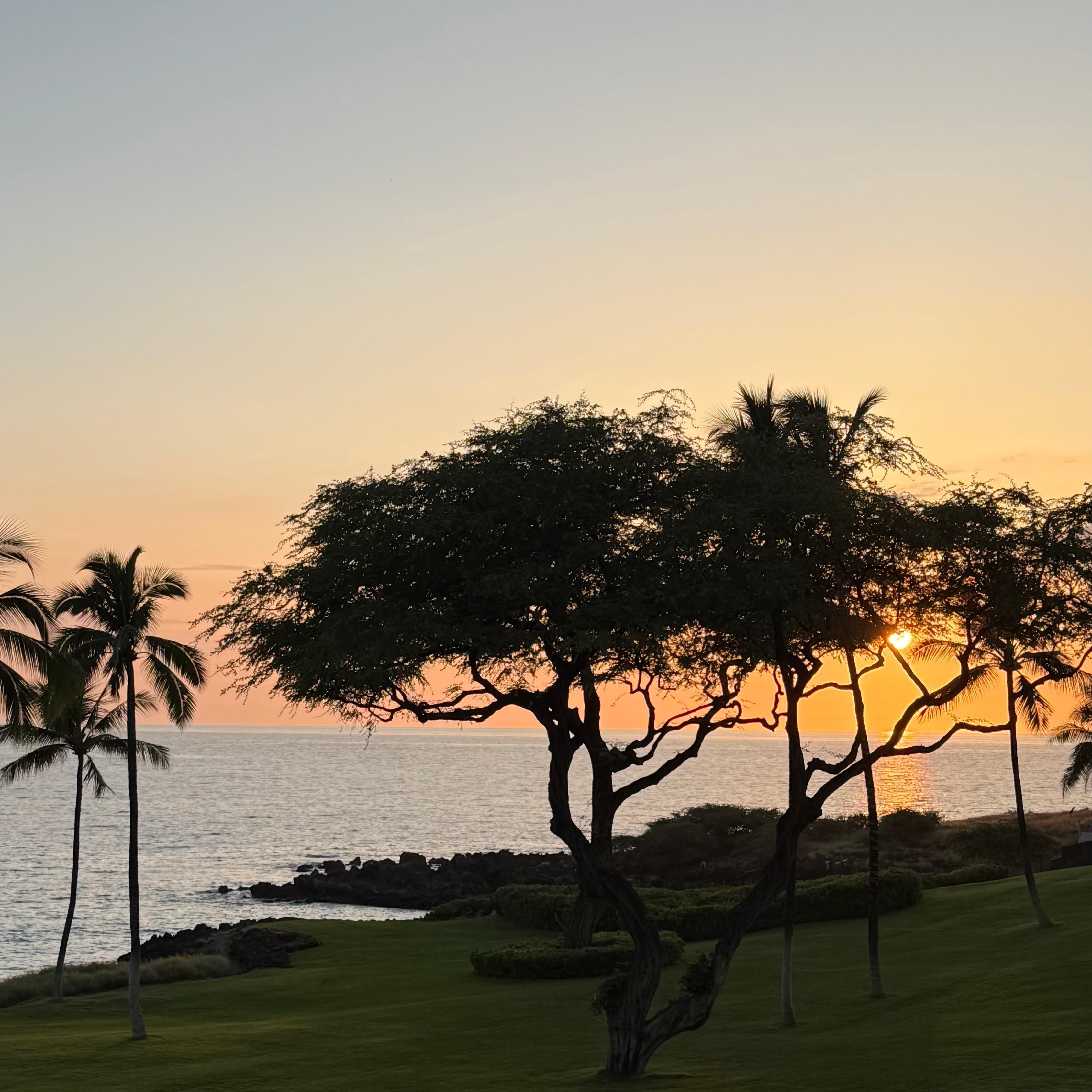 Sunset view from the lanai