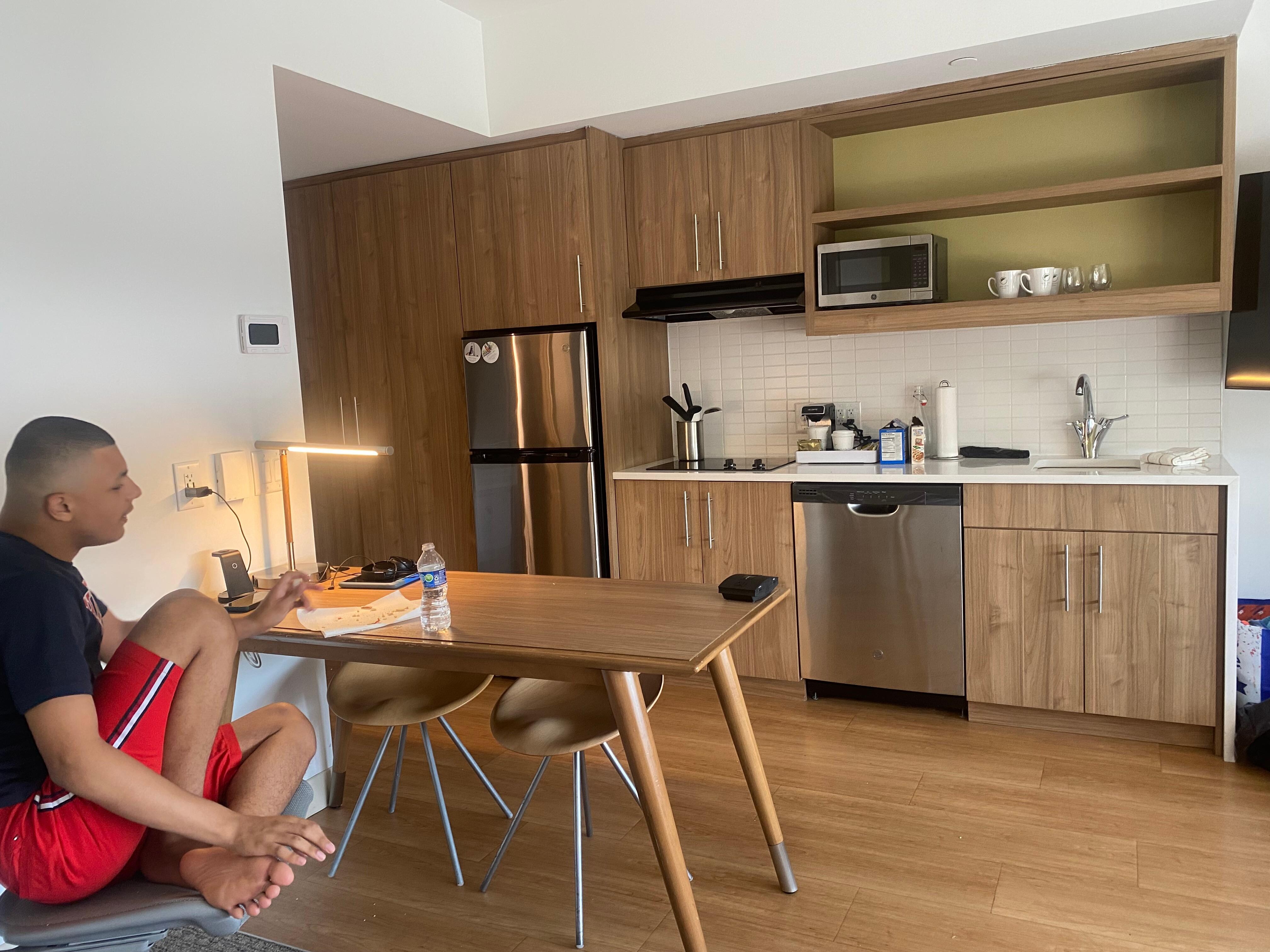 Room kitchen area