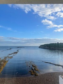 The view from the kitchen window at high tide was amazing.