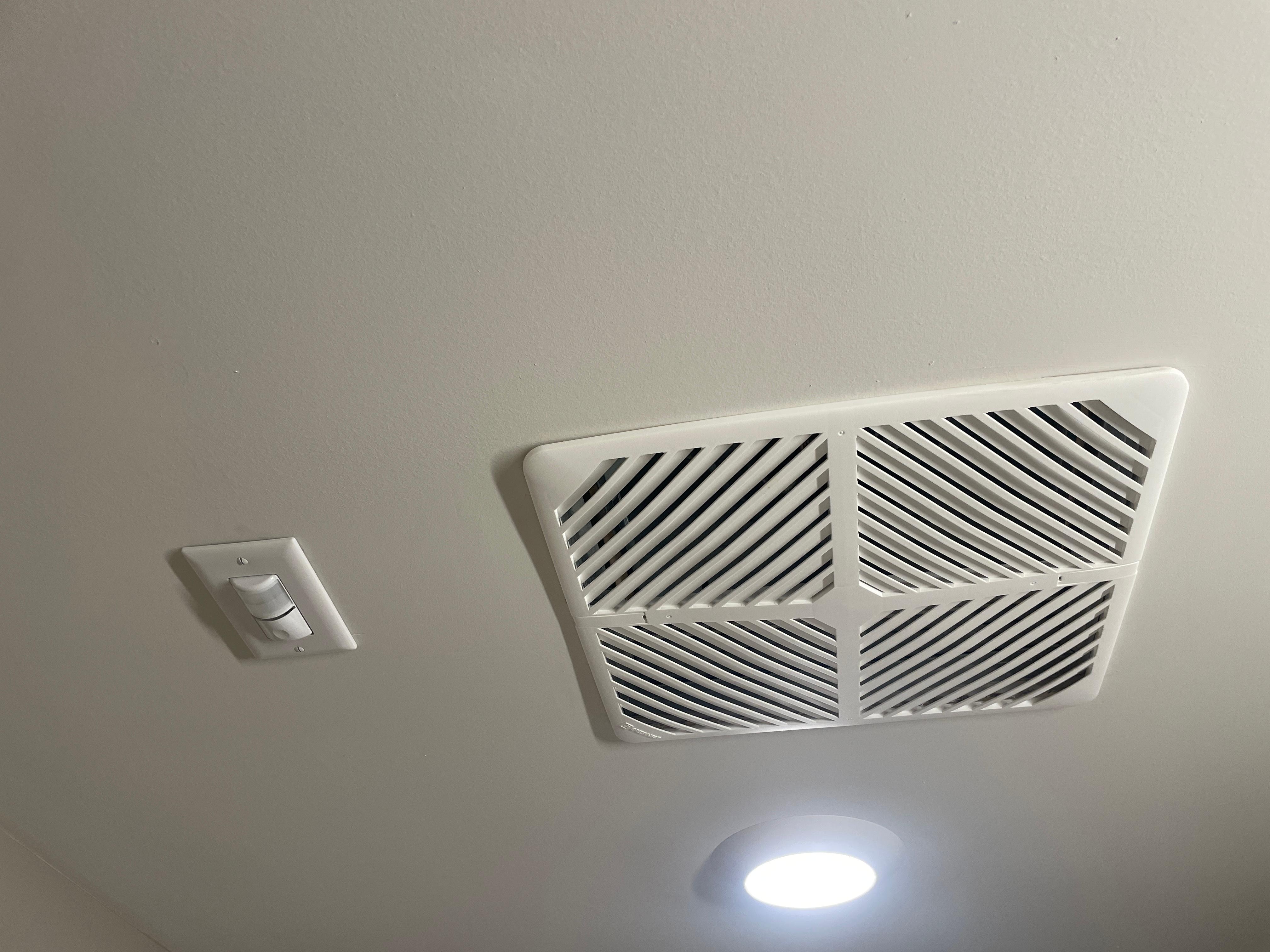 Fan switch on ceiling for easy access