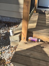 Garbage at the back door that was there when we checked in.