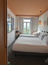 The room is nicely decorated, clean and comfortable. The bathroom is a good size