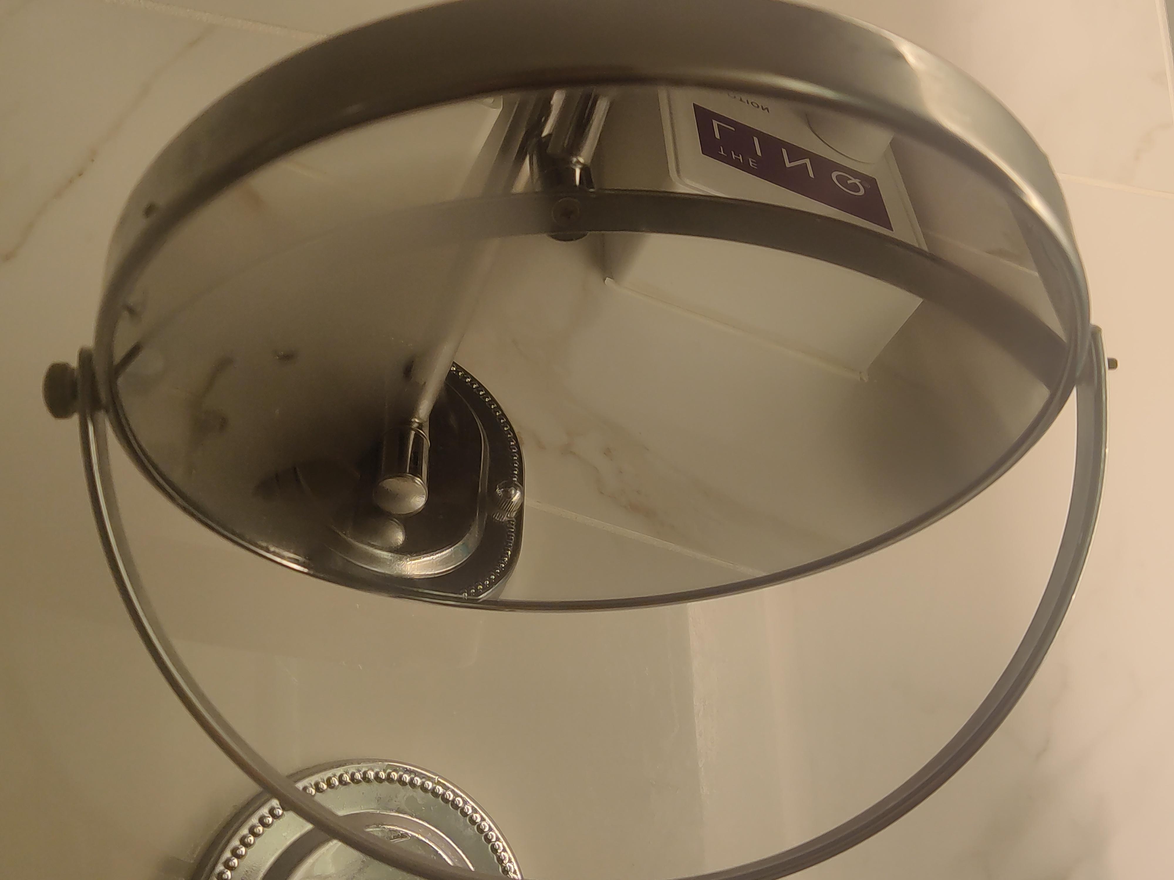 Mirror cracked and missing a piece so it don't stay in place.